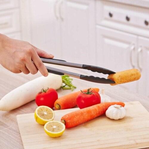 BBQ Grilling Tong Stainless Steel Set Anti-scalding Bread Food Clip Salad Bread Serving Non-Stick Tool for Kitchen Barbecue