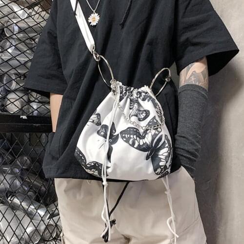 DIINOVIVO Small Buckert Bags For Women Butterfly Pattern Shoulder Messenger Bags Female Round Ring Handbag Lady Oxford WHDV1519