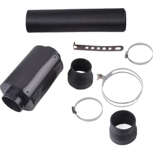 Universal 1 Set Car Air Intake Filter Box Cold Feed Induction Kit Replacement Reduce Engine Carbon Deposit