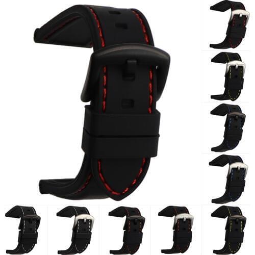 Generic Watchband Silicone Rubber Watch Strap Bands Waterproof 20mm 22mm 24mm 26mm Watches Belt