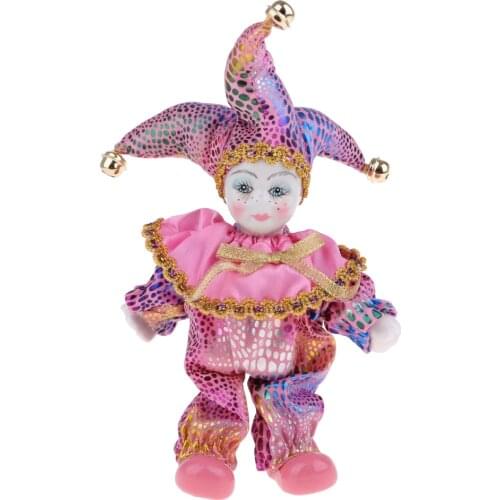 Pink Adorable Victorian Porcelain Dolls Baby Angel Model Triangel Doll Harlequin Clown Doll Toys Birthday Festival Gifts Crafts