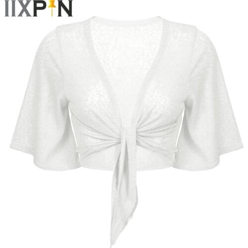 Women Summer Cardigans Loose Cardigan Capes Bolero Shrug Flare Sleeve Tie Front Sun Protection Cardigan Beach Dresses Cover Ups