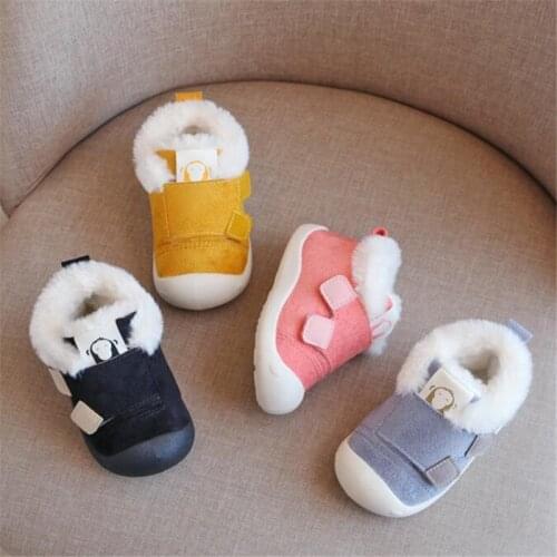2020 Winter Infant Toddler Boots first walkers boy Non-slip Kids Boots Warm Plush Boys Snow Boots Outdoor soft sole sneakers