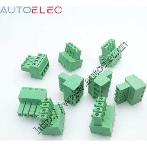 10Sets 3.5mm Pitch PCB Pluggable Terminal Blocks plug and socket pcb connector 2/3/4/5/6/7/8/9/10Poles right angle bend pin