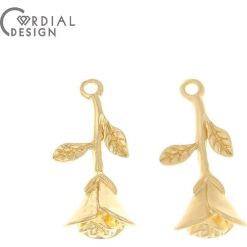 Cordial Design 100Pcs 11*26MM Jewelry Accessories/DIY Pendant/Flower Shape/Earring Findings/Jewelry Making/Hand Made/Charms