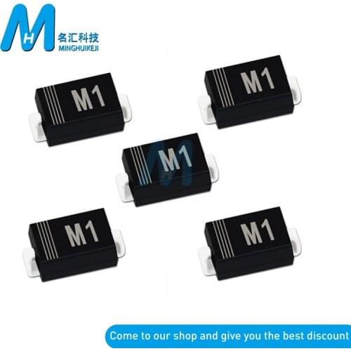 100PCS M1 IN4001 DIODE SMA M1 1N4001 SMD 1A 50V Patch Rectifier Diode