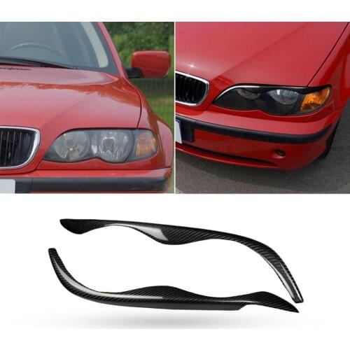 2Pcs Carbon Fiber Headlight Eyelid Eyebrow Cover for BMW E46 323i 328i 330i 325i 1999-2004