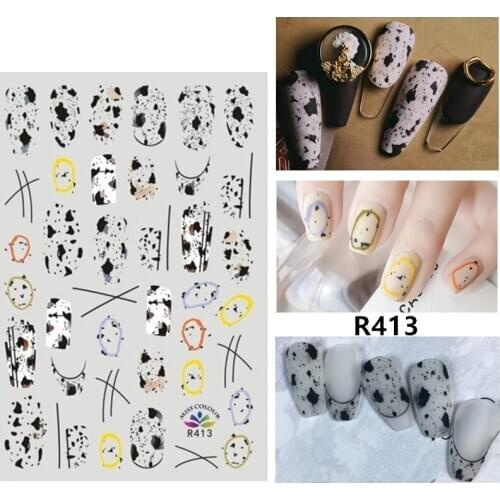 3D Nail Sticker Autumn Small Compact Adhesive Stickers Eggshell Stripe Geometry Line Stickers for Manicure Nail Art Decoration