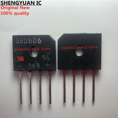 5 pcs/lot GBU606 DIP-4 GBU 606 Single Phase 6.0 AMPS. Glass Passivated Bridge Rectifiers 100% new imported original 100% quality