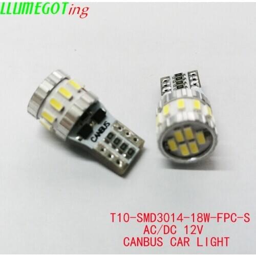 50pcs 194 W5W T10 18x 3014 SMD Canbus Error Free No Polarity AC 12V Car Side Marker Interior License Plate Lights for Toyota VW