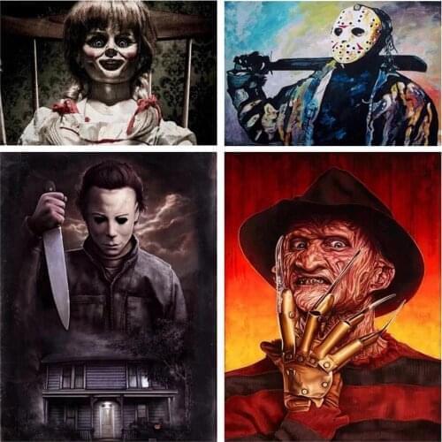 Full Square Drill 5D DIY Diamond Painting Horror Film IT Character 3D Diamond Embroidery Cross Stitch Art Mosaic Home Decor