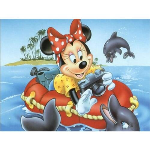 Full Diamond Diamond Painting Mickey Taking Pictures Rhinestone Embroidery Picture Diamond Mosaic Painting Childrens Gift Frame