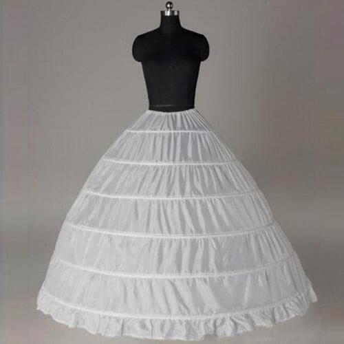 White A-Line Balll Gown Wedding Party Dresses Formal Gowns Underskirts Slips Petticoats with Hoop Crinoline