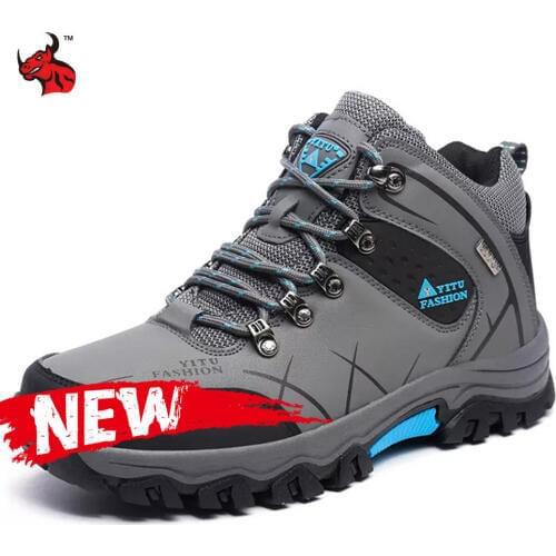 Motorcycle Boots Men Winter Boots Moto Boots Waterproof PU Leather Motorcycle Shoes Motorbike Biker Riding Boots Ankle Shoes