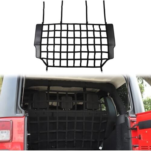 For Jeep Wrangler JK JKU 2007-2017 Rear Seat Trunk Isolation Network Pet Safety Mesh Storage Net Car Accessories PVC ABS