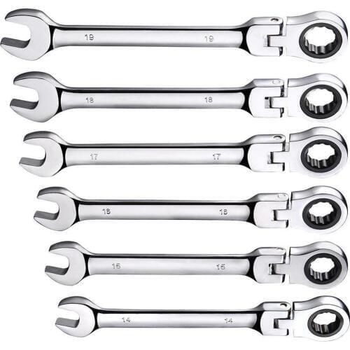 2019 New 6-32mm Ratchet Wrench 180 Rotating Flexible Ratchet Spanner Combination Head Wrench Adjustable Hand Tools For Car