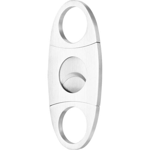 Pocket Size Classic Comfortable Grip Stainless Steel Double Blade Cigar Cutter Knife Scissors Shears For Cigar Cutting Silver