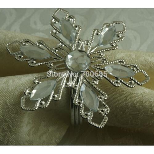 Clear stone snowflake napkin ring, wedding plastic decoration napkin holder