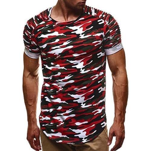 Summer t shirt men New Casual Slim Short Sleeve t-shirt Camouflage Print O-Neck Streetwear t shirts Men Clothes Plus Size M-3XL