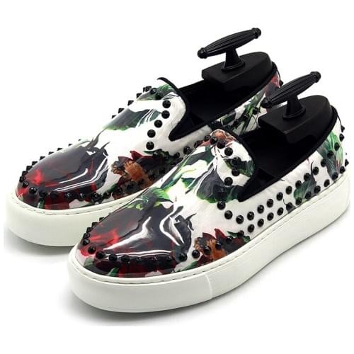 Winter Rivet casual shoes handmade High Quality Outdoor Loafers Slip on Men Shoes Oxfords Board Shoes