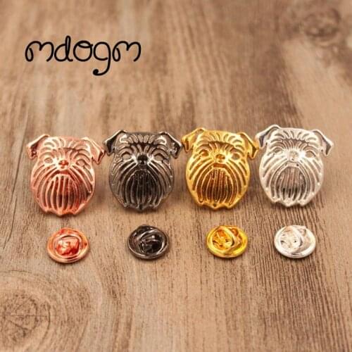 Mdogm Brussels Griffin Dog Animal Brooches And Pins Suit Metal Small Father Collar Badges Funny Gift For Male Men B120