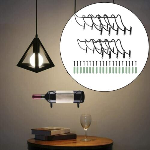 Wall Mounted Wine Racks 10 Pack Iron Wine Bottle Display Holder Home Decor