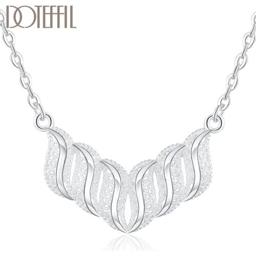 DOTEFFIL 925 Sterling Silver AAA Zircon 18 Inch Necklace For Women Man Fashion Wedding party Charm Jewelry