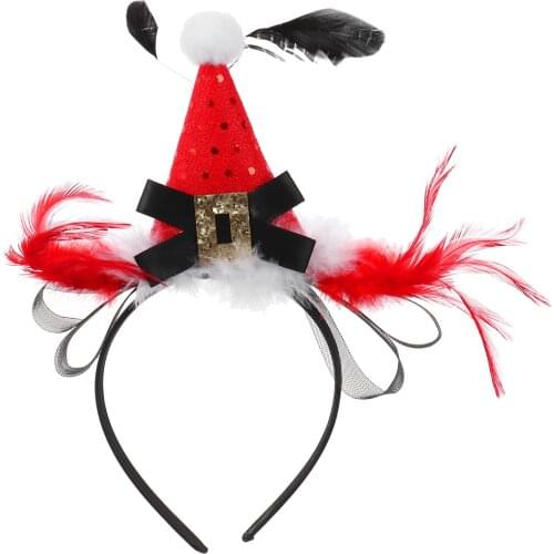 Christmas Headband Fascinators Elf Santa Xmas Headwear Head Hoop for Holiday Party Gifts Children Adult Party Hair Accessories