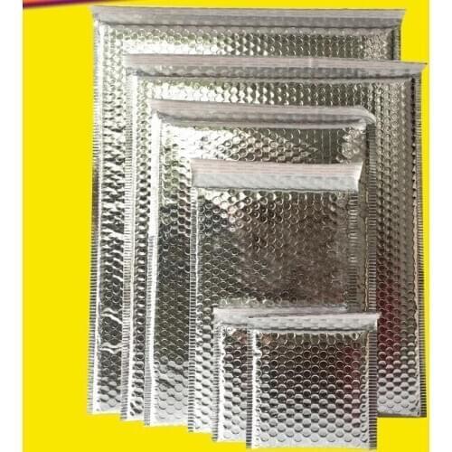 Self sealing express courier bags,silver envelope mailing bags with bubbles,envelope mailing bags for Cosmetics/Jewelry shipping