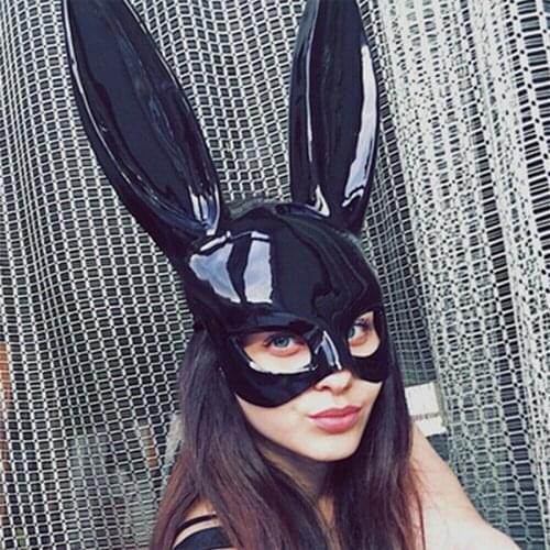 Halloween Sexy Bunny Mask For Face Women Cosplay Rabbit Ears Masks Nightclub Costume Animal Masquerade Party Props Accessories