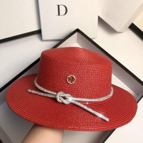 Summer Women Hat Beach Straw Hat Panama Ladies Cap Fashionable Handmade Casual Flat Brim Sun Hats For Women 2021