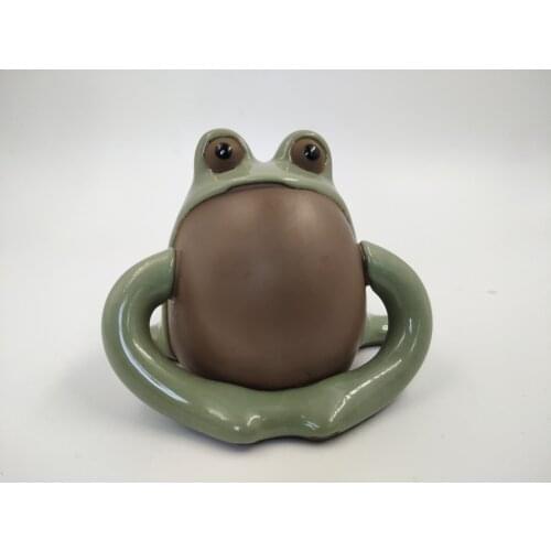 FROG prince cute pet lovely tea pet ornaments purple sand tea set boutique