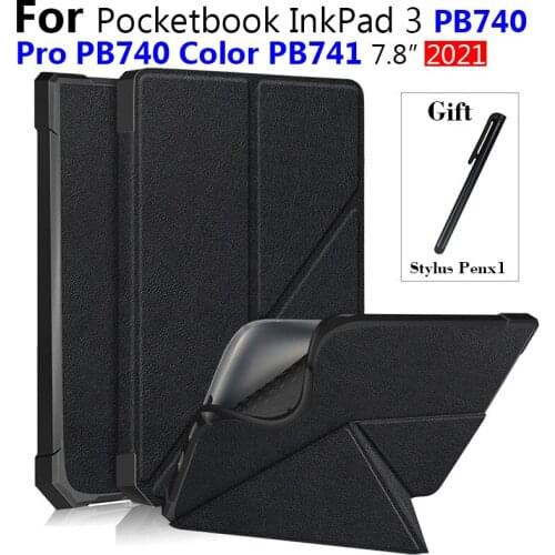 Funda plegable para PocketBook 740, soporte trasero de TPU suave para PocketBook 3 Pro PB740 / InkPad Color PB741 7.8 inch case