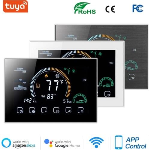 Heat Pump Digital Room Wireless Thermostat Floor Heating System with Wifi Function for Central Residential HVAC System TUYA APP