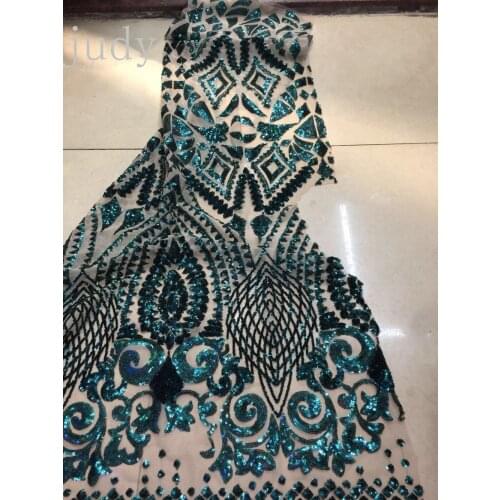 Sequin fabric 2018 New pattern JL311#Blue cartoon sequins gauze wedding cloth for bridal wedding dress/sawing