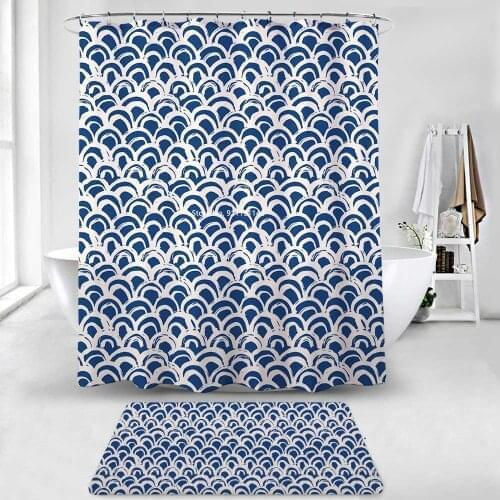Vintage Pattern Digital Print Shower Curtain Fashion Bathroom Fabric Waterproof Polyester Shower Curtain with Hook