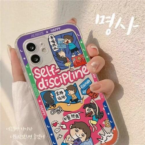 Funny cute cartoon phone case for iphone 12mini 11 pro max se 2 soft back cases for iphone xr xs max x 6s 7 8 plus tpu cover
