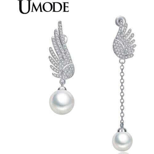 UMODE Synthetic Pearl Crystal Dangle Drop Earrings for Women Costume Jewelry Fashion Boucle D'oreille Female Gift AUE0221
