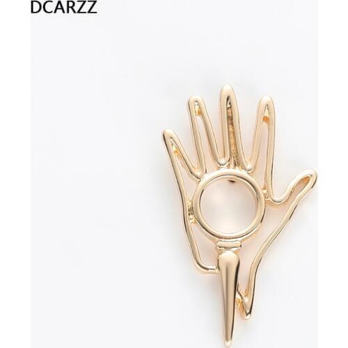 Gold Magnifying Glass Pins Dermatology Medical Jewelry Biology/Surgeon/Chemistry Nurses Day Gifts Molecular Jewellery Wholesale