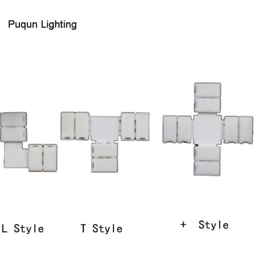 5pcs/lot 2 pin 10mm Free Welding Connector 5730 5630 5050 LED Strip connector L T + Shape LED Strip Clip Connector