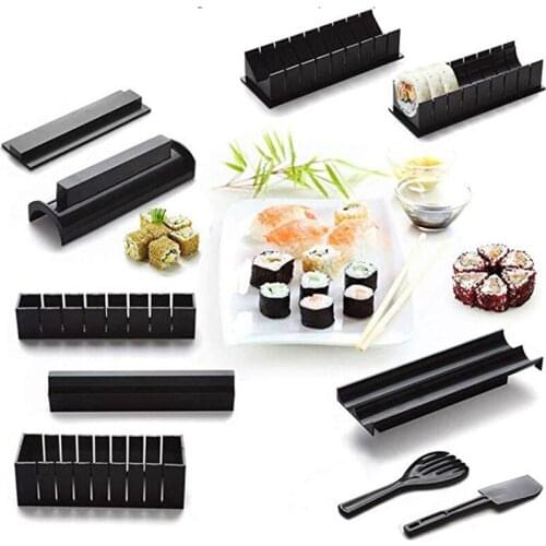10 Pcs/Set DIY Sushi Making Kit Roll Sushi Maker Rice Roll Mold Kitchen Sushi Tools Japanese Sushi Cooking Tools Kitch