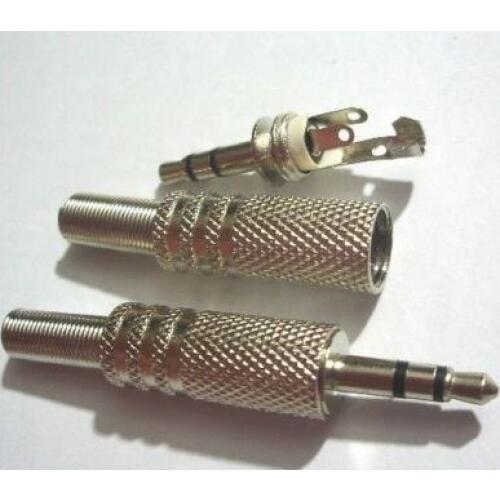 100pcs 1/8" 3.5mm Stereo TRS Male Solder Metal Headphone Connector Plug adapter Upgrade Replacement