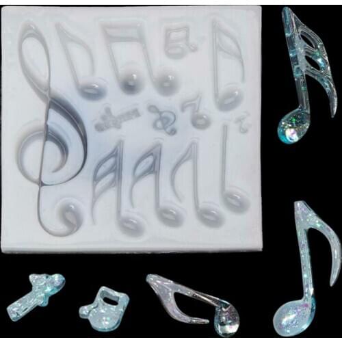 13Grids Musical Note Silicone Mold Charms Jewelry Fondant White Resin Expoy Mould DIY Craft Jewelry Decoration Making Tools