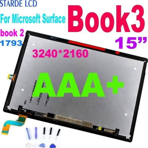 15'' Original For Microsoft Surface Book 3 LCD Display Touch Screen Digitizer Assembly LP150QD1-SPA1 3240*2160 BOOK3 Replacement