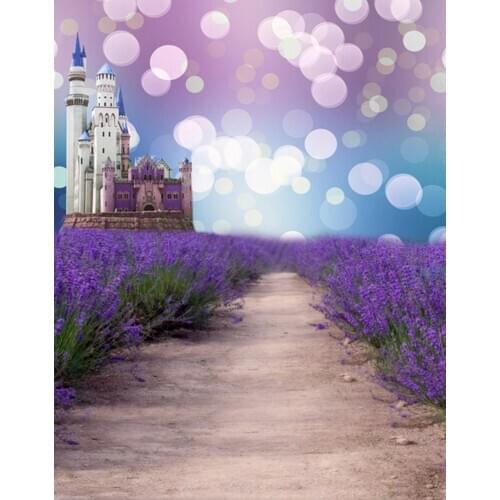 5x7ft Castle Purple Flower Lavender Photography Backdrops Photo Props Studio Background