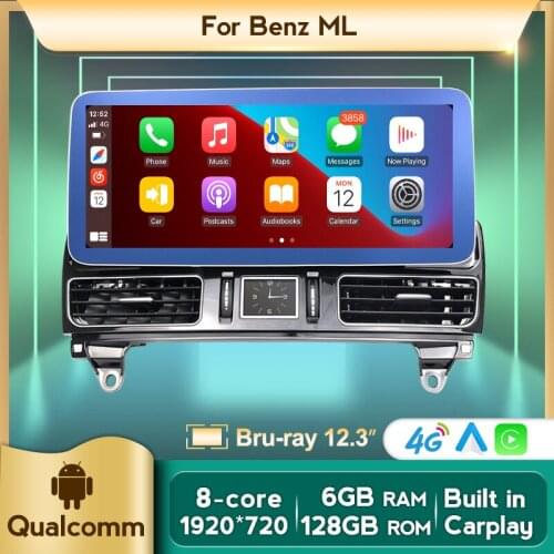 6G 128G Android 10 Car dvd radio multimedia Player GPS Navigation For Mercedes Benz ML Class W166 2012 2013 2014 2015 NTG 4.5 ML