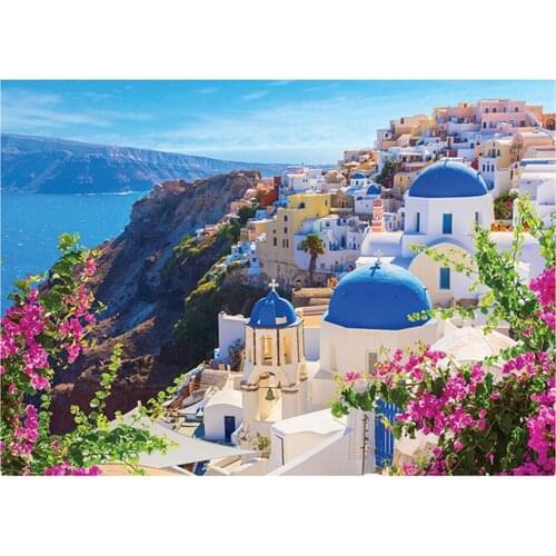 Dpsprue Full Square/Round Drill 5D DIY Diamond Painting "Seaside Building" Diamond Embroidery Cross Stitch 3D Decor Gift HG09