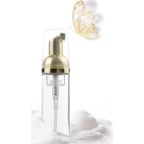 Free Shipping 6pcs 30ml 1Oz Clear Foam Pump Bottle with gold pump Dispenser Small Foaming Soap for Travel Castile soap