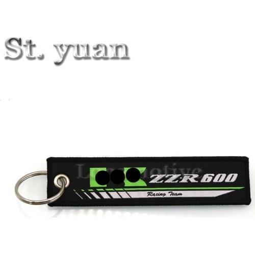 Suitable for Kawasaki ZZR600 ZZR1100 ZZR 600 ZZR 1100 Kawasaki Motorcycle embroidered keychain key ring key hanging buckle