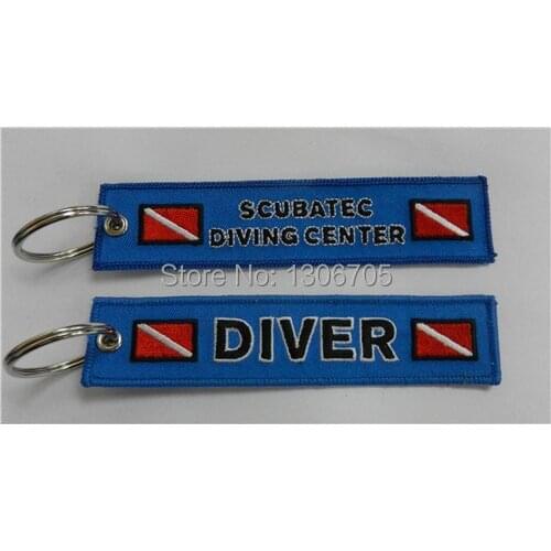 Diver Scubatec Diving Center Embroidery Keychain